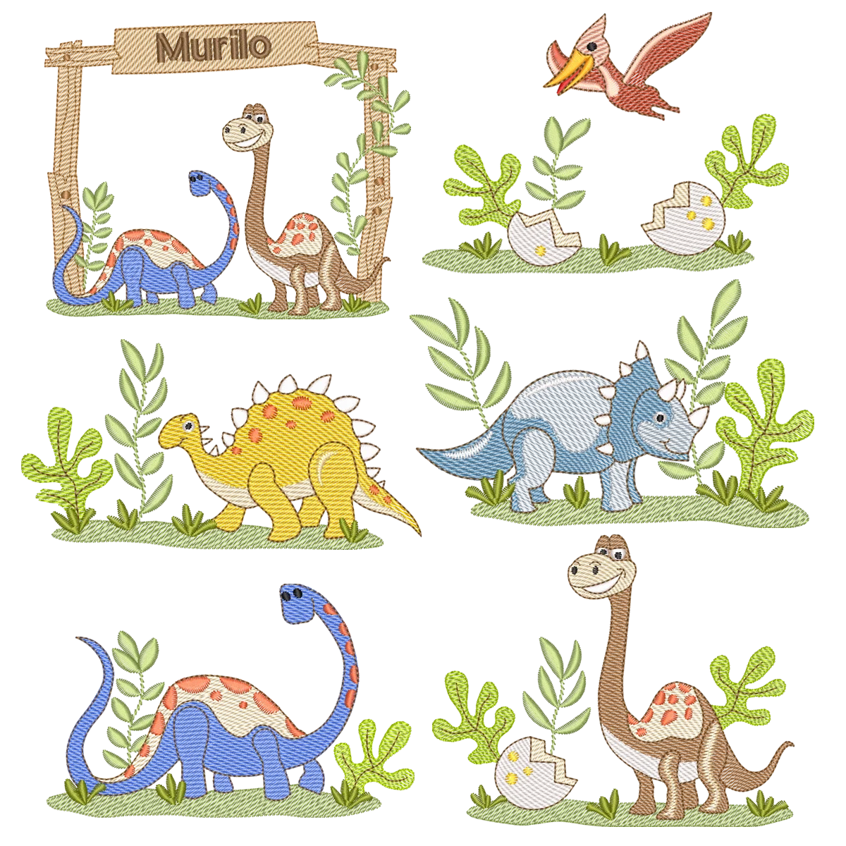 Foto principal da Coleção Pacote de Matrizes Dinossauros - 6 Matrizes - Pontos Leves Combo